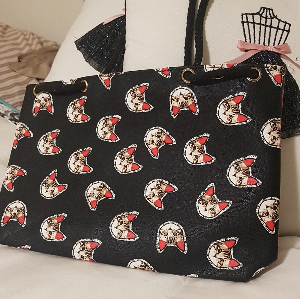 Fun cat design tote bag